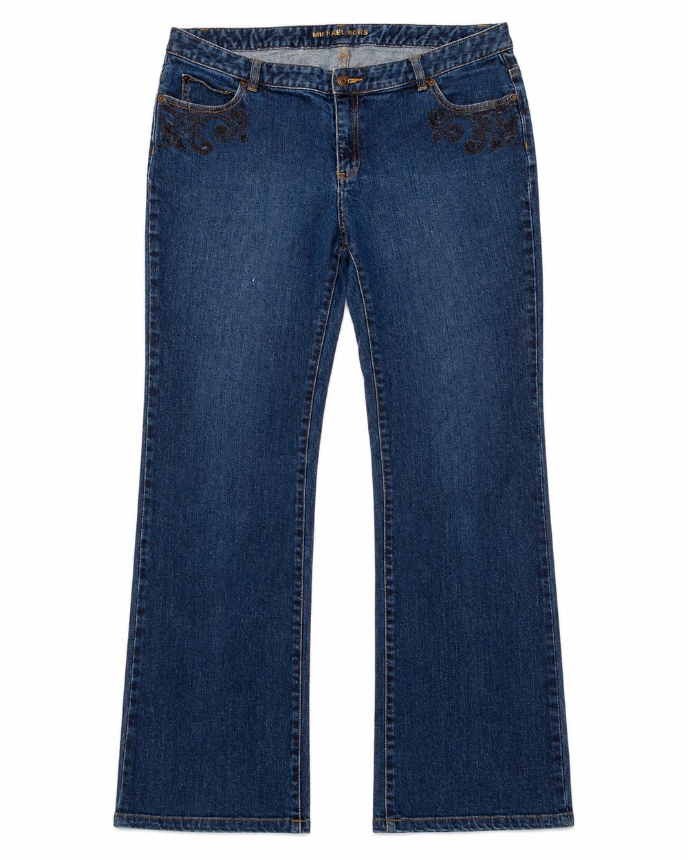Michael Kors Bootcut Jeans Dark Wash Beaded Embellished Size 16 18 Plus